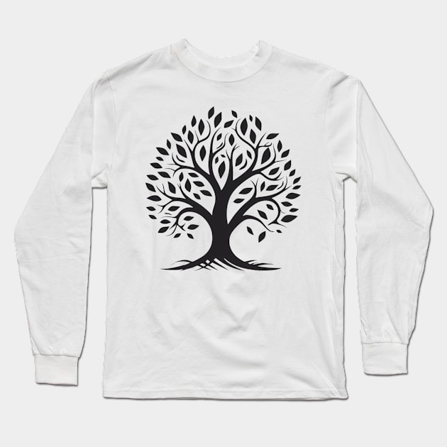 Aesthetic Deciduous Tree Design Tee Long Sleeve T-Shirt by Greenbubble